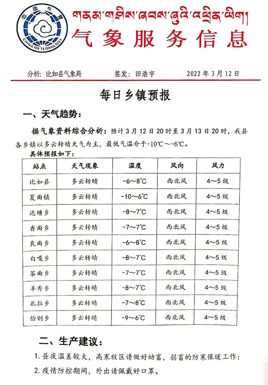 扎塔村委会天气预报更新通知